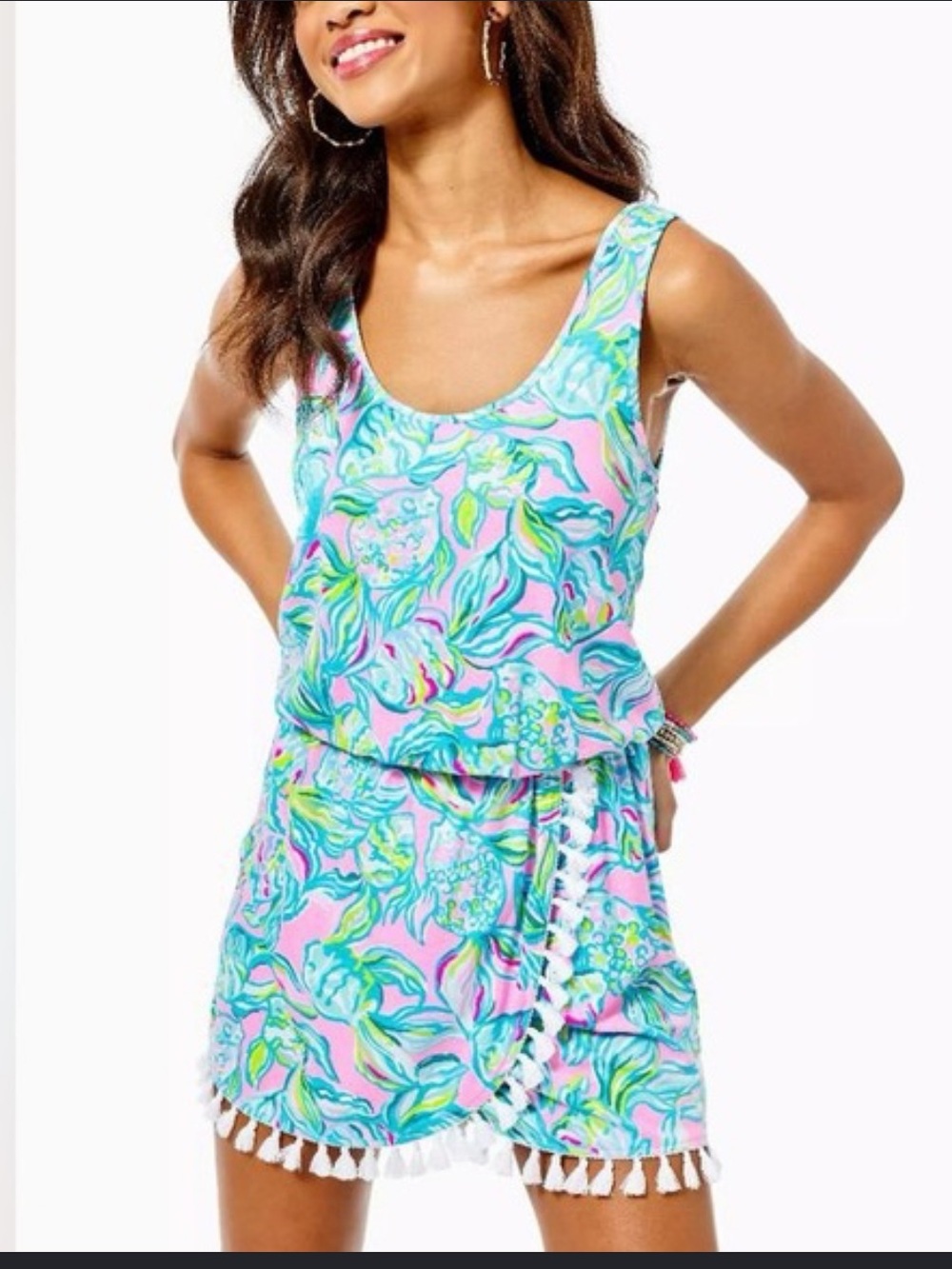 Lilly Pulitzer Jarrett Romper - Pelican Pink Off The Scales - Size XS